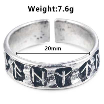 Retro Alloy Viking  Ring Geometric Symbol Adjustable Ring Male