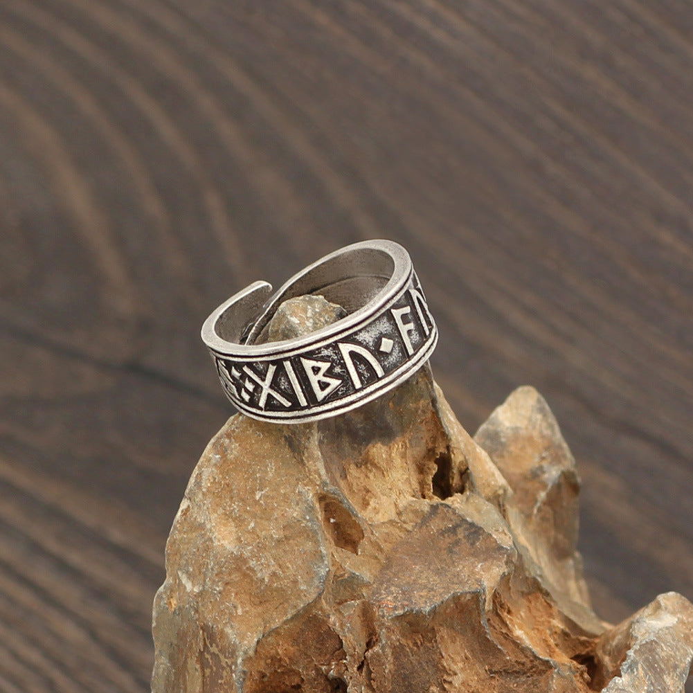 Adjustable Viking Rune Ring