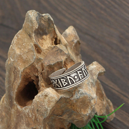 Adjustable Viking Rune Ring