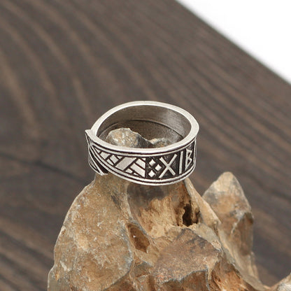 Adjustable Viking Rune Ring