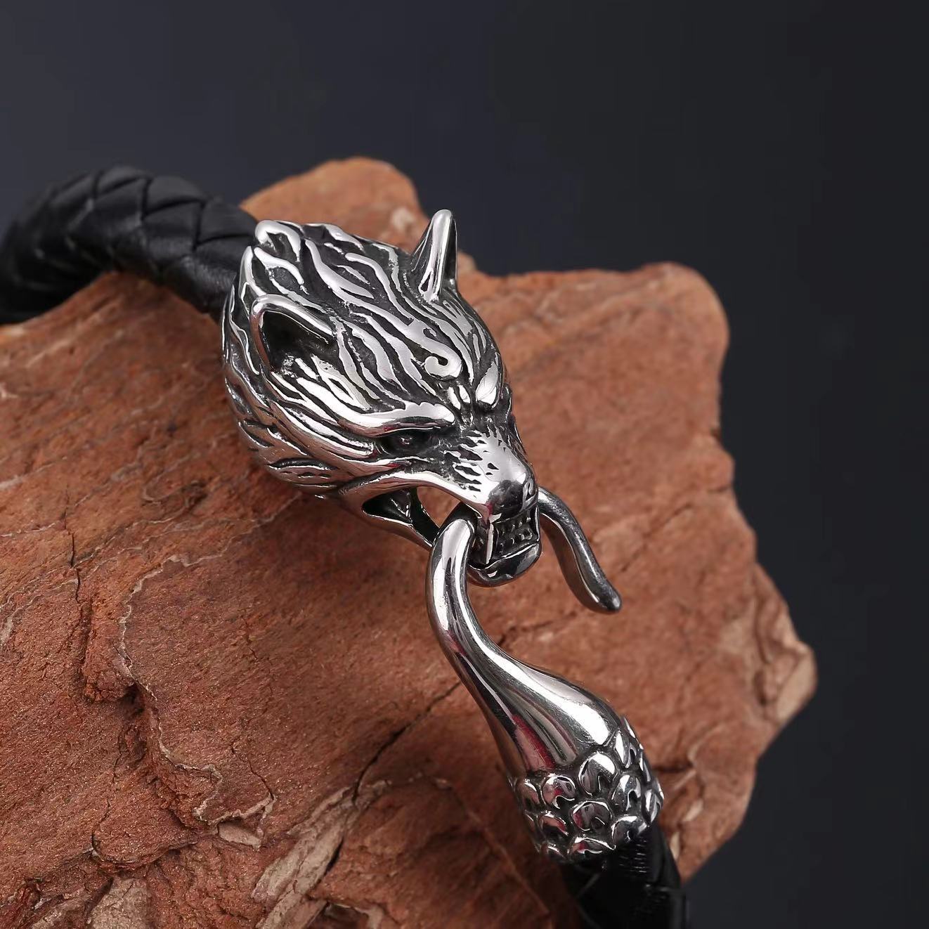 Norse Wolf Hook Bracelet